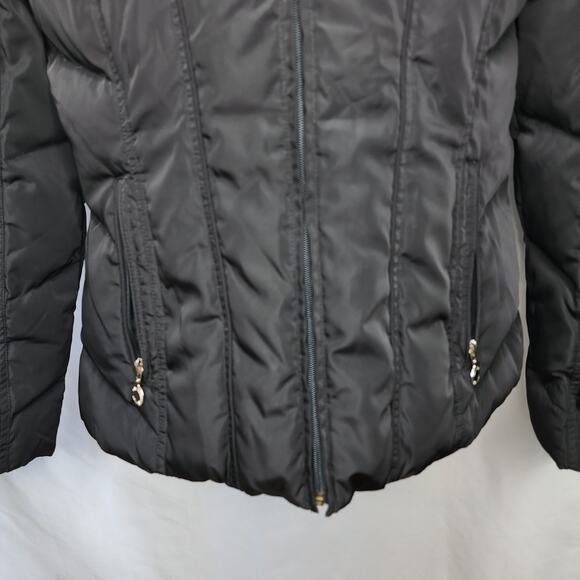 Calvin Klein Women's Black Down Puffer Zipper Front Jacket Size M Hooded - Picture 3 of 16